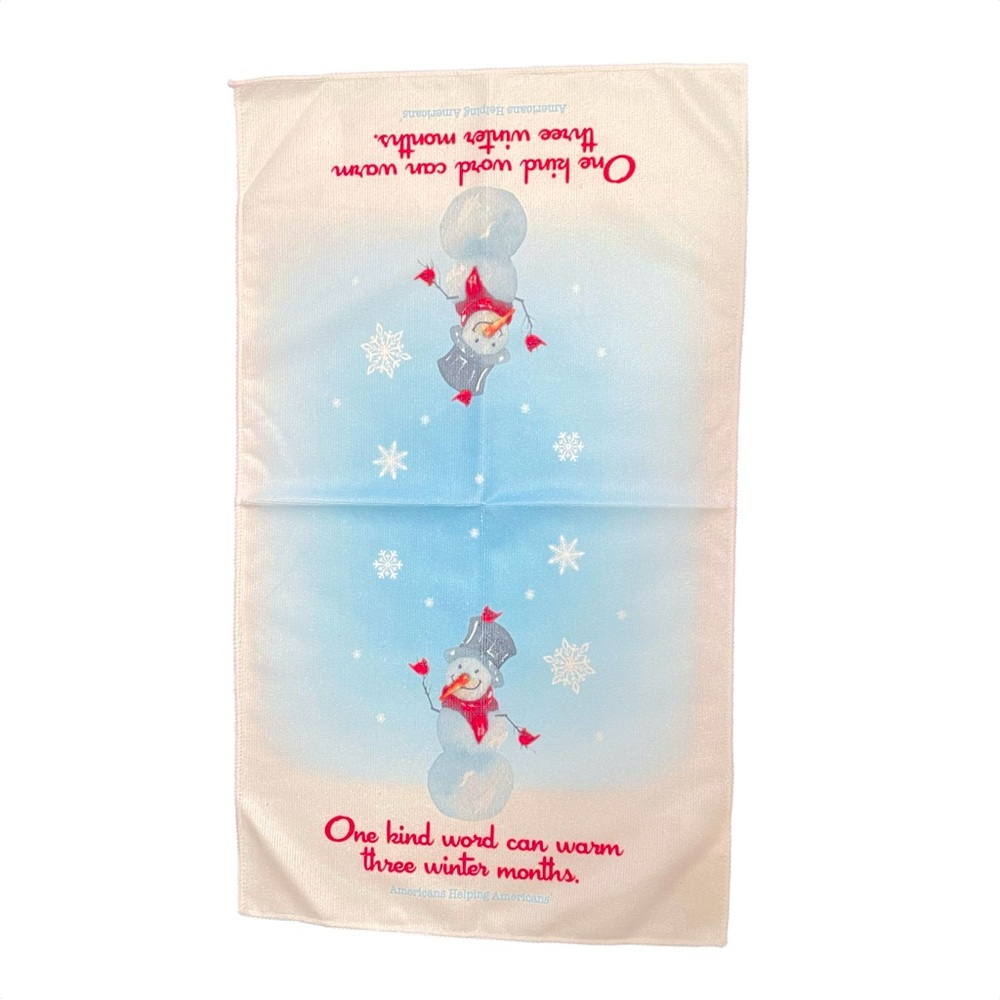 Kitchen Towel Bar Cloth Holiday Seasonal Snowman 14.5" x 25"
